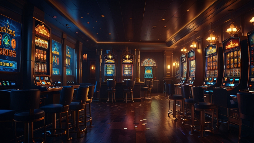 Casino bonus banners with a promo code panel beside a slot machine